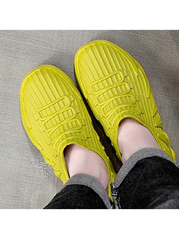 Women's Waterproof Sneakers Wave Woven Slip On Water Resistant Non-Slip Shoes Casual Rain Footwear for Women