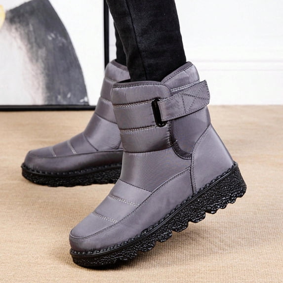 Simple Workspace Layout Women's Waterproof Snow Ankle Boots - Anti-Slip Winter Footwear with ...