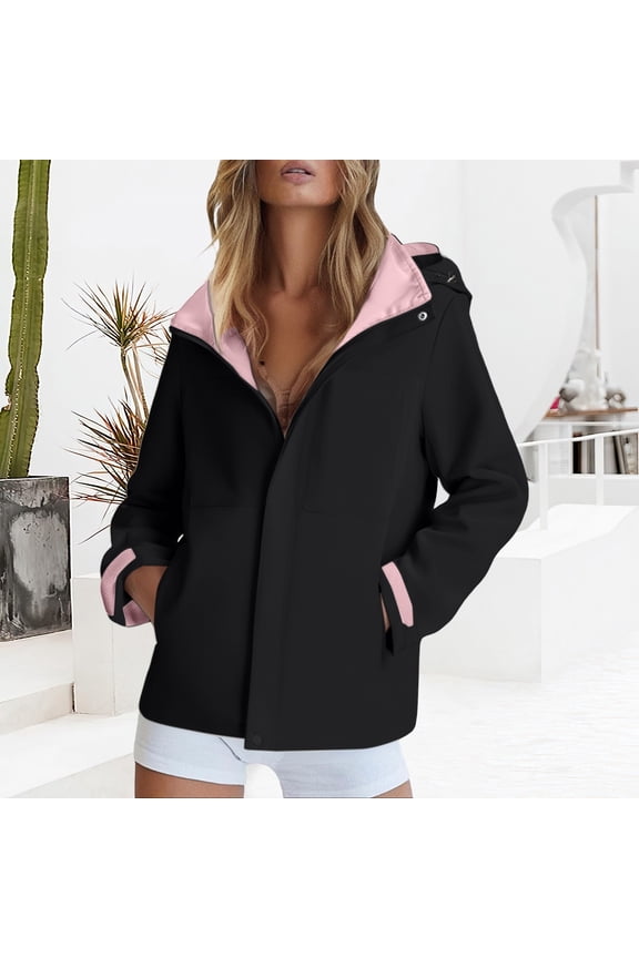 Women's Waterproof Softshell Jacket, Removable Hood Windbreaker, Fleece Lined Raincoat, Breathable Outdoor Hiking Jacket, Windproof Functional Anorak, Casual Rain Jacket Black L