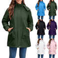 thumbnail image 1 of Women's Waterproof Softshell Jacket with Removable Hood Fleece Lined Windbreaker Long Warm Parka Coat for Outdoor Hiking Travel, 1 of 10