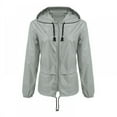 thumbnail image 1 of Women's Waterproof Spring Jacket Zipper Fully Taped Seams Rain Coat Spring Autumn Parka (Light Gray, L), 1 of 5