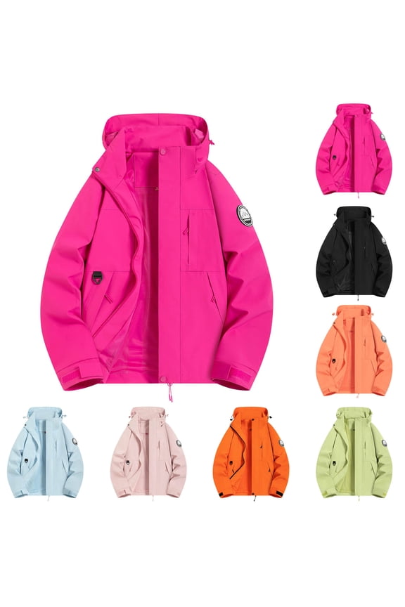 Women's Waterproof Windbreaker Jacket Coat Raincoat Outerwear with Long Sleeves Solid Color Hooded Zipper Pockets for Outdoor Hiking Travel Commuting Casual Daily Wear Fashion Essential for Women