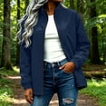 thumbnail image 1 of Women's Waterproof Windproof Hiking Jacket Outdoor Rain Coat with Zipper Pockets, Navy-XL, 1 of 8