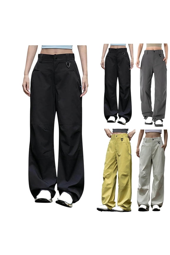 Women's Waterproof Windproof Outdoor Sports Pants, Casual Versatile Long Trousers for Hiking | TOPLIU,Black 2XL