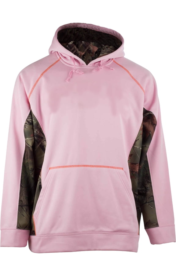 Women's Waterproof & Windproof Pink Soft Shell Hoodie Jacket, Camo & Pink, Medium