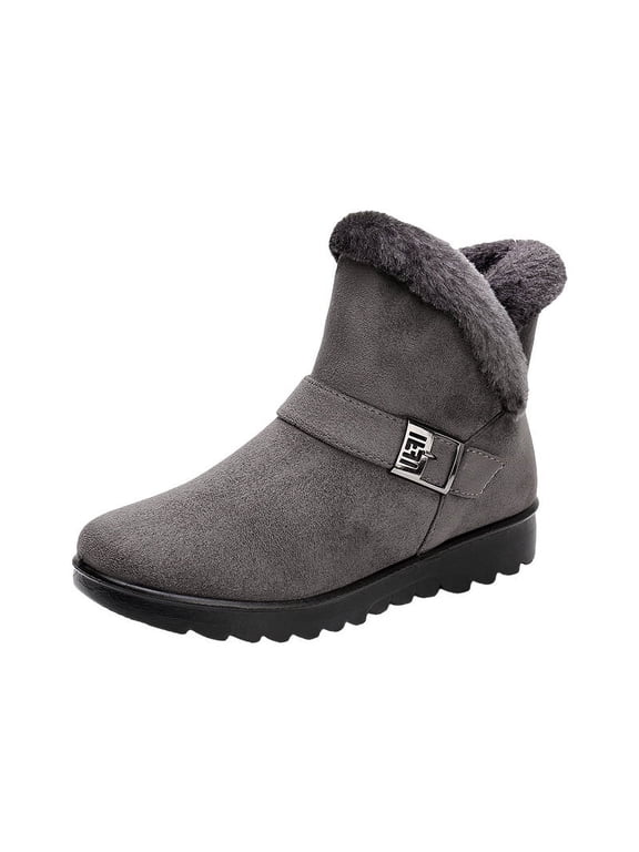 Women's Waterproof Winter Snow Boots | Ankle Booties with Fur Lining | Anti-Slip Warm Short Boots