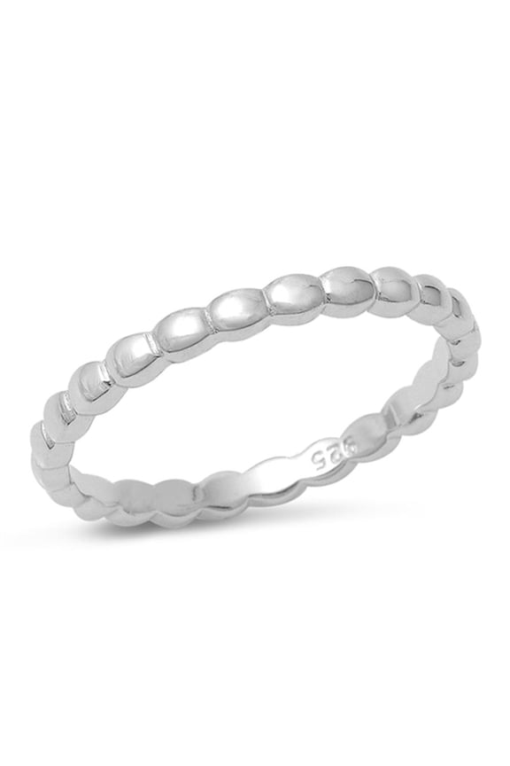 Women's Wave Bumpy Eternity Promise Ring 925 Sterling Silver Band Jewelry Female Male Unisex Size 4