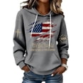 thumbnail image 1 of Women's We The People 250 Years of Freedom Hoodie,American Flag Cross Waffle Patriotic Hooded Sweatshirt with Pocket, 1 of 5
