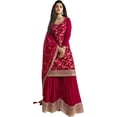 thumbnail image 1 of Women's Wear Designer Swen Indian Shalwar Kameez Suits Pakistani Palazzo Dress ( Red, XL - 44 ), 1 of 4