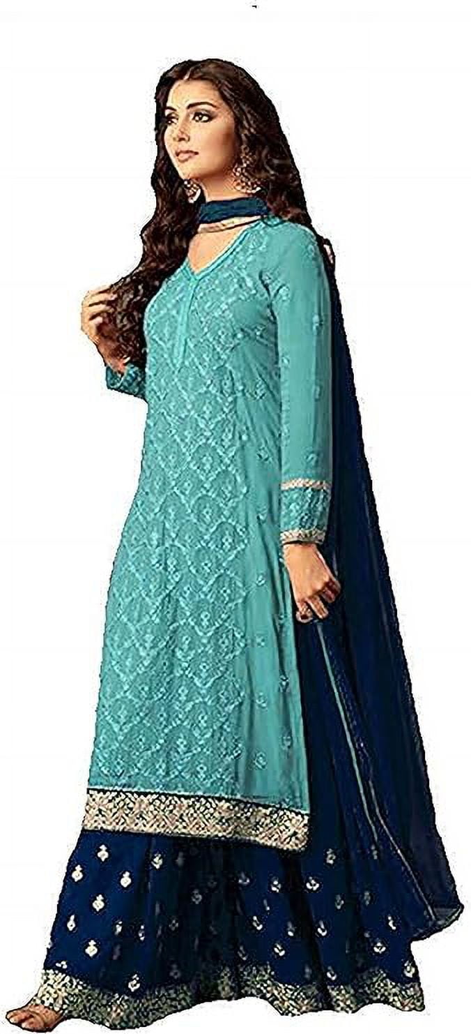 Abito Da Sposa Salwar Kameez Ricamato - Stile Indiano-Pakistano Con Plazzo E Dupatta - Foto 10