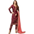 thumbnail image 1 of Women's Wear Indian Pakistani Salwar Kameez Suits Stitched Designer Trouser Pant Dress ( Red, 4XL - 50 ), 1 of 6