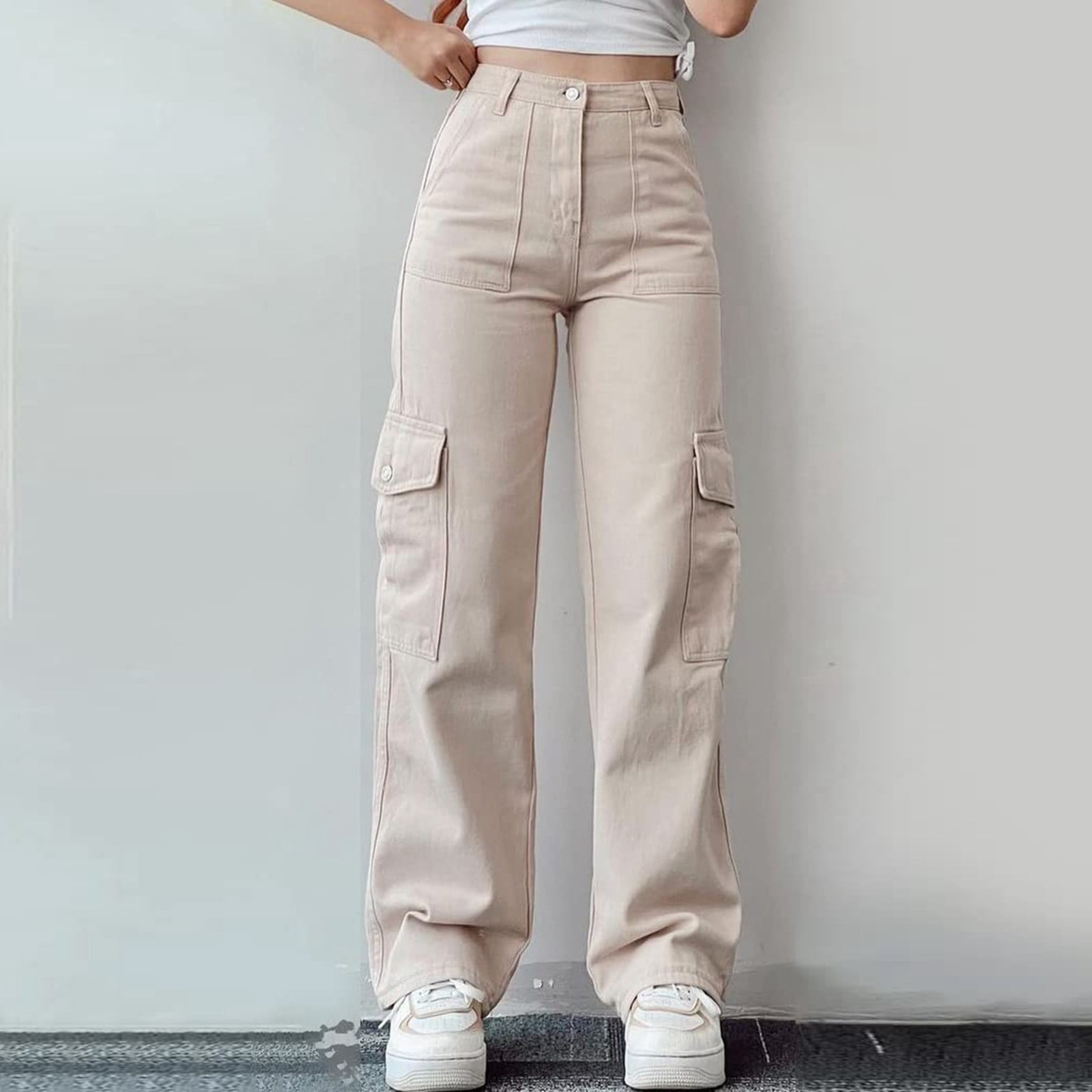 Women's Wear Waist Three Pocket Trousers Waist Cargo Pants Casual Pants Pant Suits for Women Casual Summer Casual Pants for Women plus Size with Pockets Womens Business Casual Pants plus Size Yoga