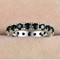 thumbnail image 1 of Women's Wedding Band 2Ct Round Cut Natural Moissanite Black Diamond in 14K White Gold Plated, 1 of 5