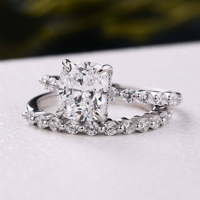 Women's Wedding Bridal Set 1.9 Ct Round Diamond 10K White Gold