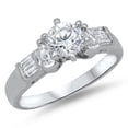 thumbnail image 1 of Women's Wedding Clear Cubic Zirconia Ring .925 Sterling Silver Band White Jewelry Female Male Size 5, 1 of 4