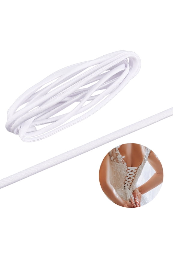 Women's Wedding Dress Zipper Replacement Adjustable Fit Satin Corset Back Kit Lace-up Formal Prom Dress White 6x1mm 2m/pc