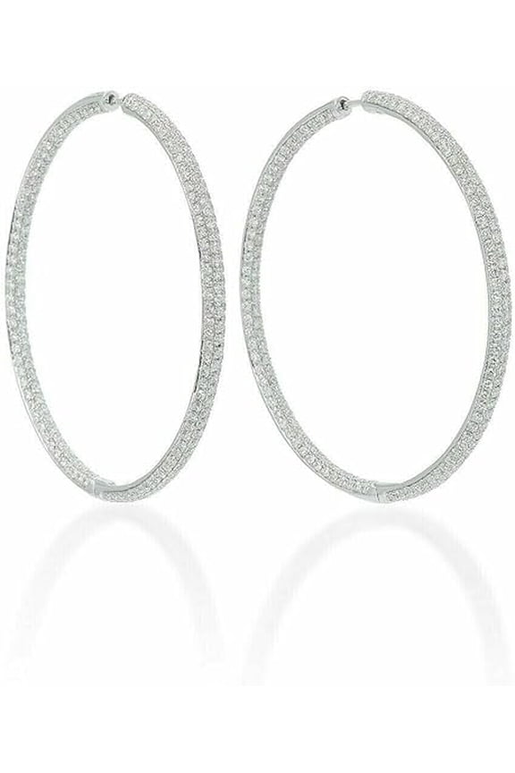 Women's Wedding Engagement Hoops For Her Twisted Hoop Earrings 14K Tri Color Gold Plated 925 Silver