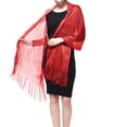 thumbnail image 1 of Women's Wedding Evening Shawl and Wrap Glitter Metallic Party Dresses Scarf with Fringe, 1 of 4