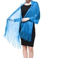 thumbnail image 1 of Women's Wedding Evening Shawl and Wrap Glitter Metallic Party Dresses Scarf with Fringe, 1 of 3