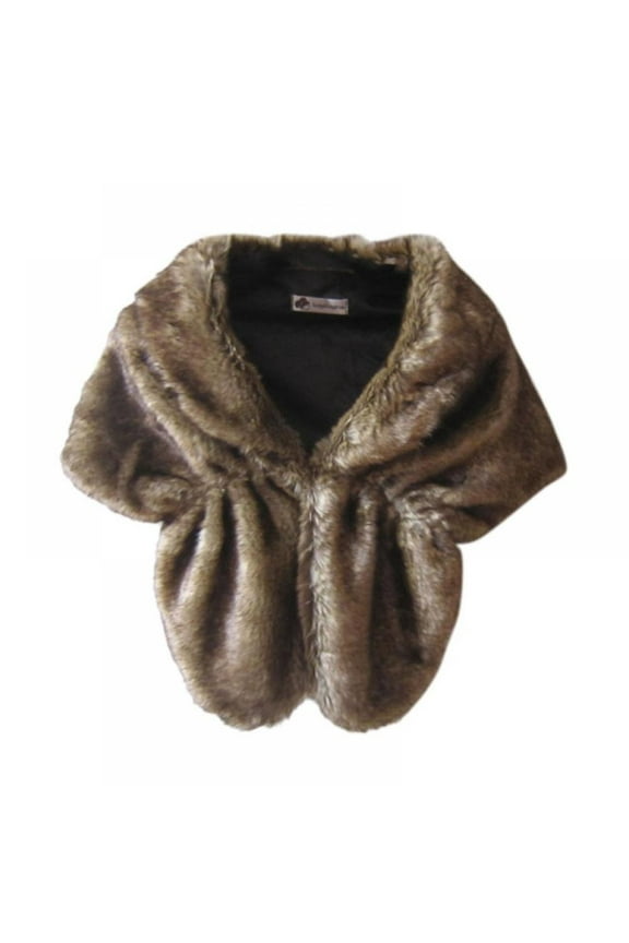 Women's Wedding Faux Fur Wraps Long Shawl Stole Wrap For Bride and Bridesmaids