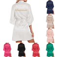 thumbnail image 1 of Women's Wedding Party Robe Letters Kimono Satin Pyjamas Bridesmaid Bathrobe Comfy Robes for Women Set L, 1 of 9