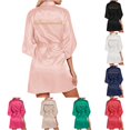 thumbnail image 1 of Women's Wedding Party Robe Letters Kimono Satin Pyjamas Bridesmaid Bathrobe Comfy Robes for Women Set M, 1 of 9