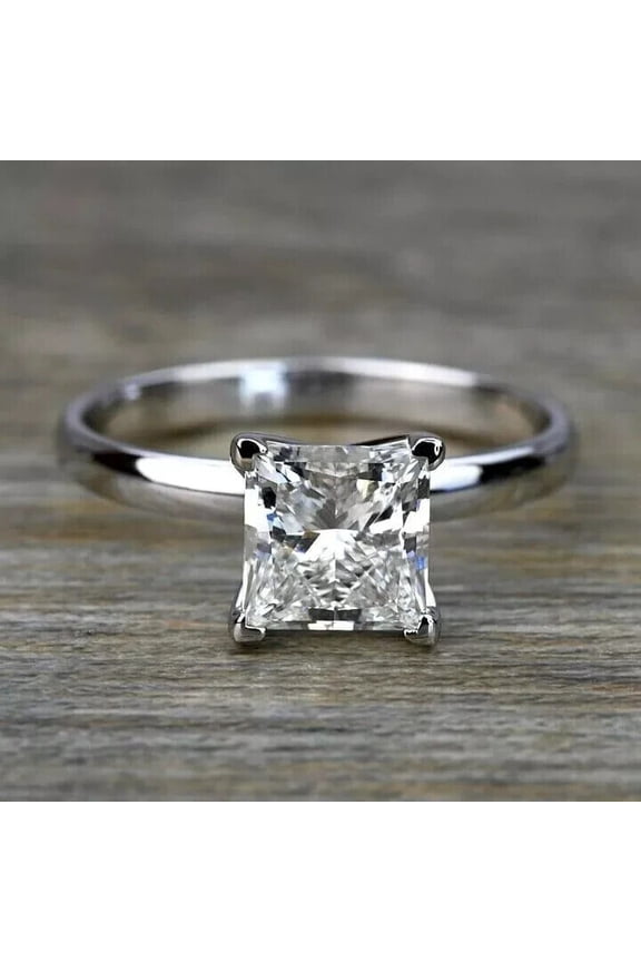 Women's Wedding Ring 14k Gold IG1 Certified Princess Cut 1CT Lab Grown Diamond