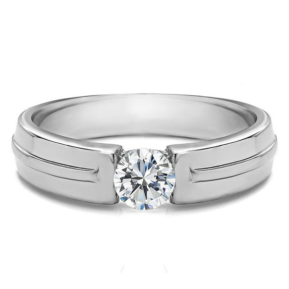 Women's Wedding Ring 2 Ct Round Cut White Moissanite 14K White Gold Plated