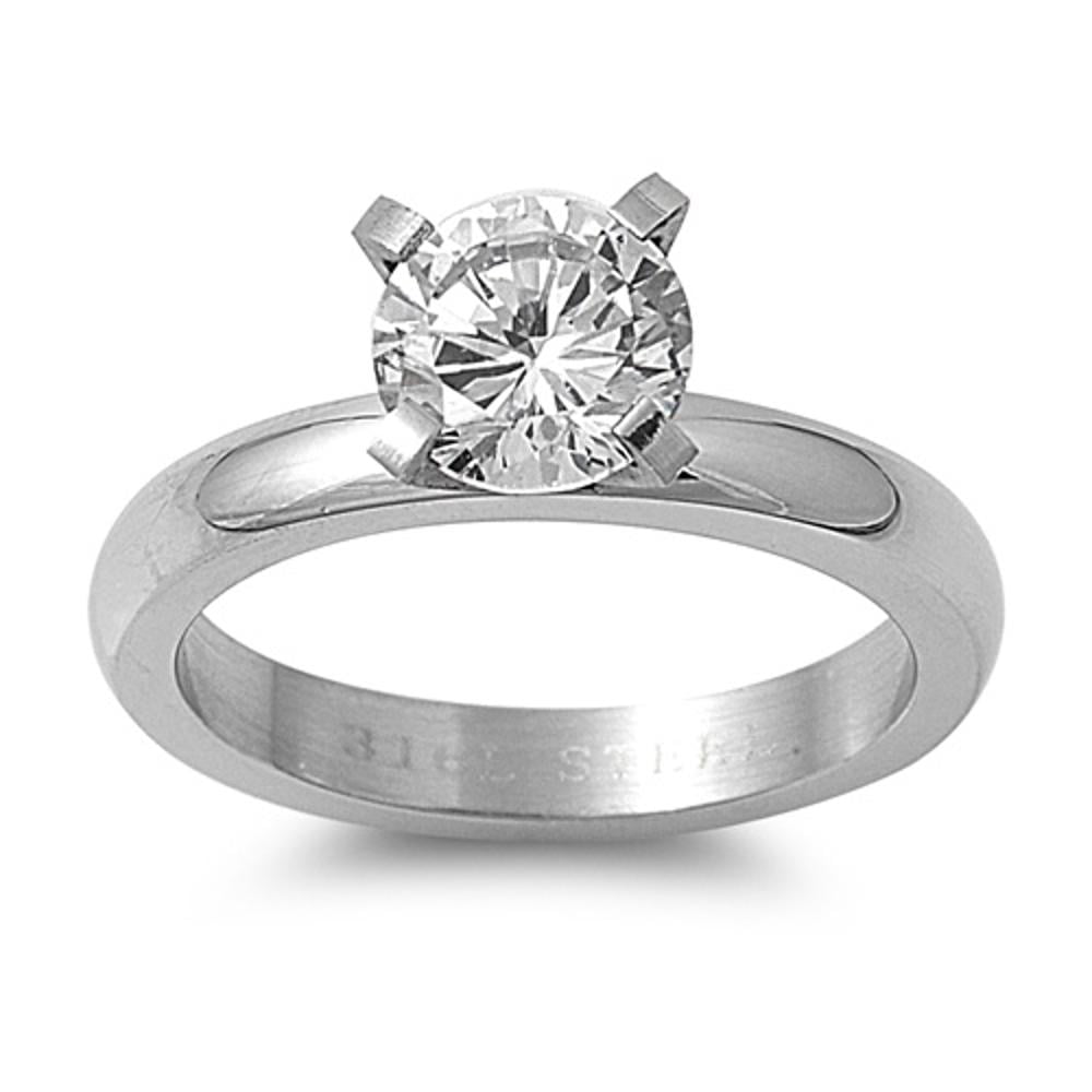Women s Wedding Ring White CZ Wholesale Stainless Steel Band