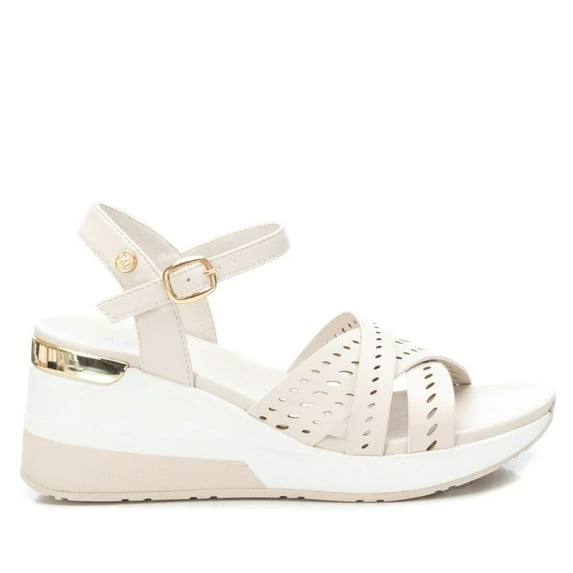Women's Wedge Cross Strap Sandals By XTI_141191_Light Beige