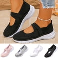 thumbnail image 1 of Women's Wedge Mary Jane Shoes for Women Trendy Breathable Mesh Slip On Wedge Sneakers Comfortable Elastic Strap Casual Walking Shoes Spring Summer Fashion Plus Size Wide Width Black Shoes for Women, 1 of 10