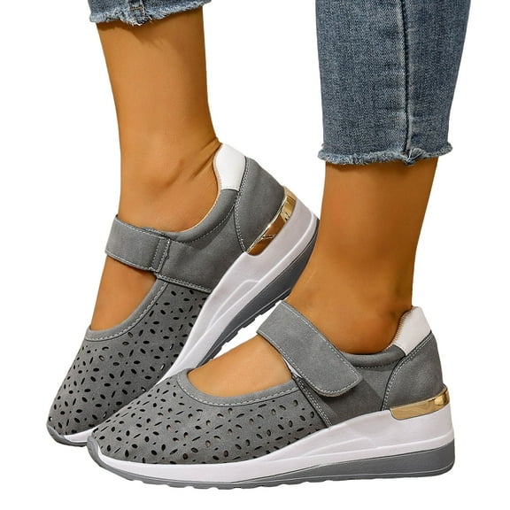 Women's Wedge Orthopedic Walking Shoes Breathable Casual Platform Fashion Sneakers Closed Toe Work Sandals