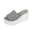 thumbnail image 1 of Women's Wedge Sandal Platform Open Toe Wedge Heel Sandals High Heels Summer Slip on Comfortable Soft Arch Support Sandals Gray Women Sandal, 1 of 9