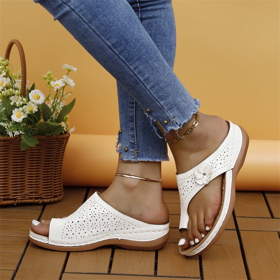 Women's Wedge Sandals Comfortable Retro Sandals Casual Summer Open Toe Slippers Thick Sole Sandals shikongkuajing