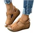 thumbnail image 1 of Women's Wedge Sandals Open Toe Gladiator Platform Sandals with Adjustable Ankle Strap Casual Comfort Walking Summer Shoes, 1 of 9