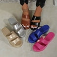 thumbnail image 1 of Women's Wedge Slide Sandals Summer Casual Thick Sole Platform Mules with Peep Toe Design Solid Color Faux Leather Slip On Heeled Sandals for Beach Daily Walking Outdoor Use, 1 of 10