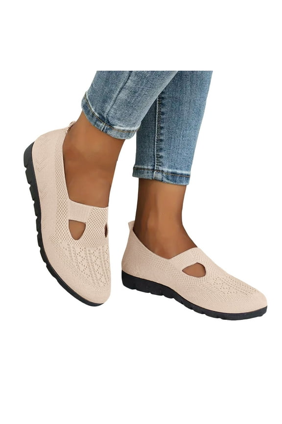 Women's Wedge Slip on Loafers Walking Shoes Comfort Woven Arch Support Orthopedic Dressy Shoes Fall