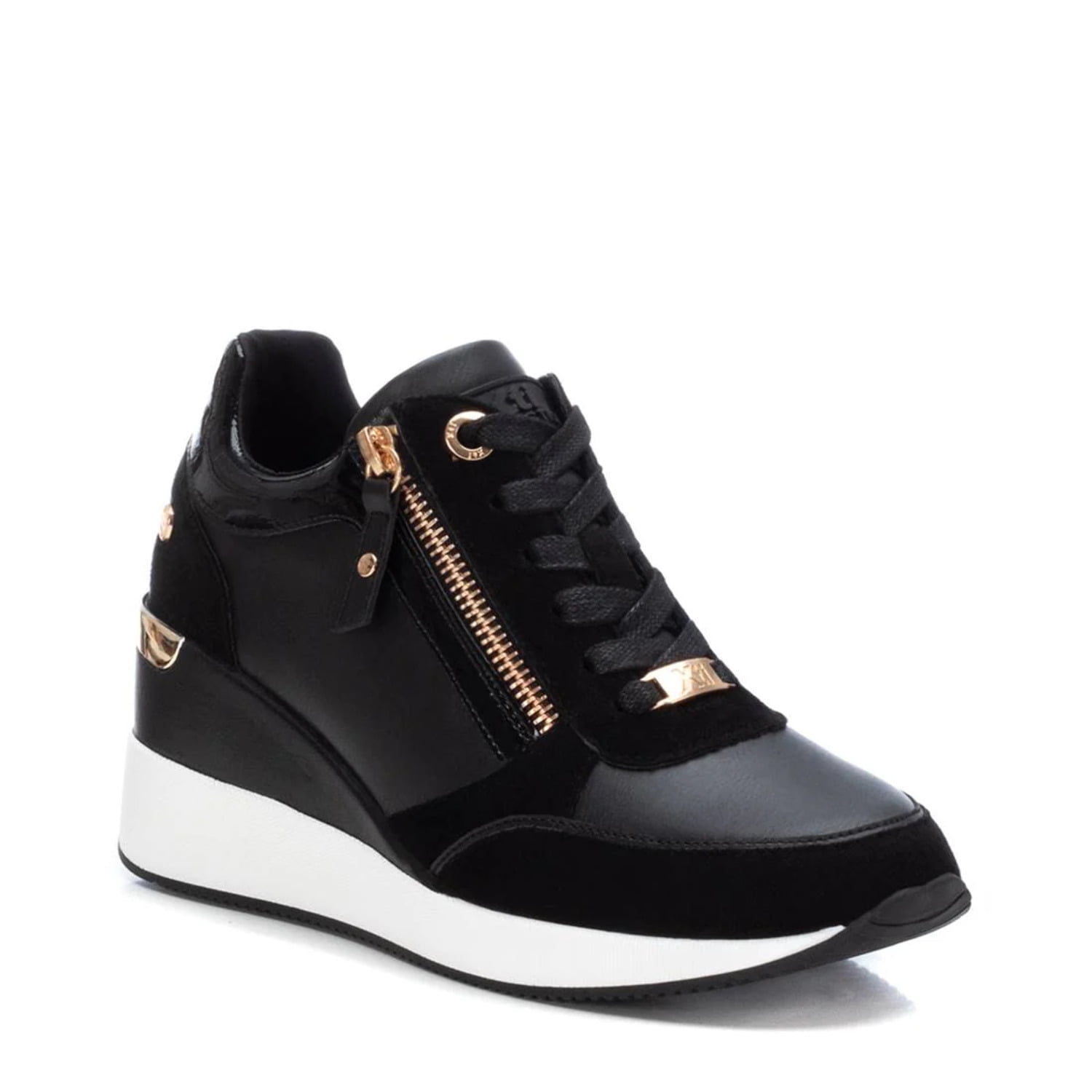 XTI Women's Low-Top Lace-Up Sneakers - Vegan, Synthetic Leather, Non-Slip Sole-1073412