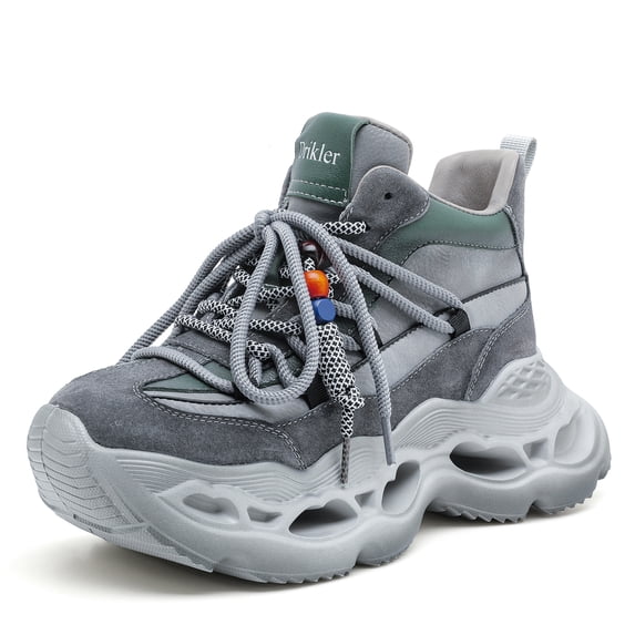 Women's Wedge Walking Shoes Chunky Platform Comfort Fashion Sneaker Lace-Up Casual Non-Slip Running Shoes