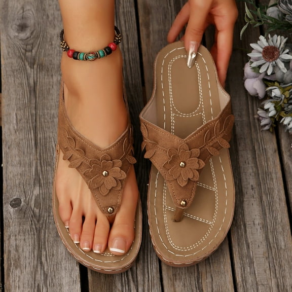 Women's Wedges Sandals Casual Roman Thong Fashion Sandal Shoes Womens Summer Wedge Heel Sandals Slippers Shoes