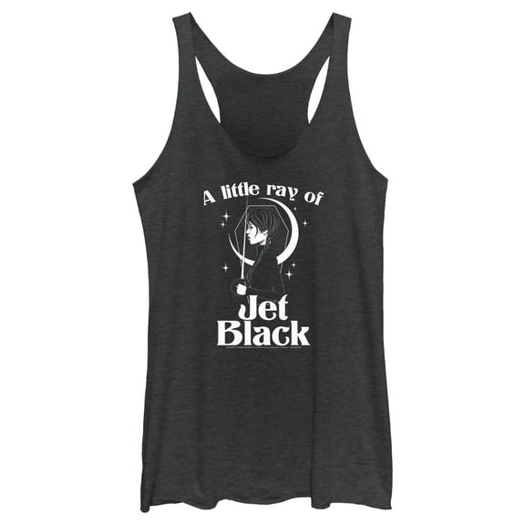 Women's Wednesday A Little Ray of Jet Black  Racerback Tank Top Black Heather 2X Large