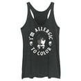 thumbnail image 1 of Women's Wednesday I'm Allergic to Color Skulls  Racerback Tank Top Black Heather X Large, 1 of 4