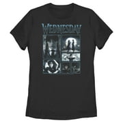 Women's Wednesday Iconic Scenes Graphic Tee Black Small