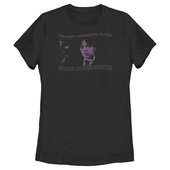 Women's Wednesday The Most Interesting Plants Grow in the Shade Photo Graphic Tee Black X Large