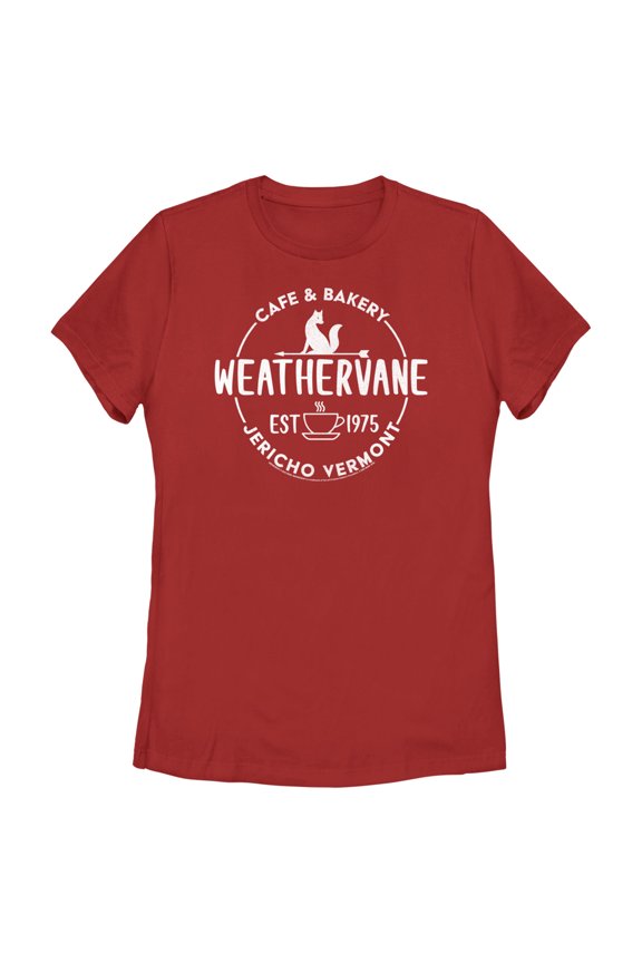 Women's Wednesday Weathervane Cafe Logo Graphic Tee Red 2X Large