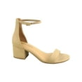 thumbnail image 1 of Women's Weekend Low Chunky Block Heel Open Toe Ankle Strap Dress Sandal Shoes ( Natural, 8.5 ), 1 of 2
