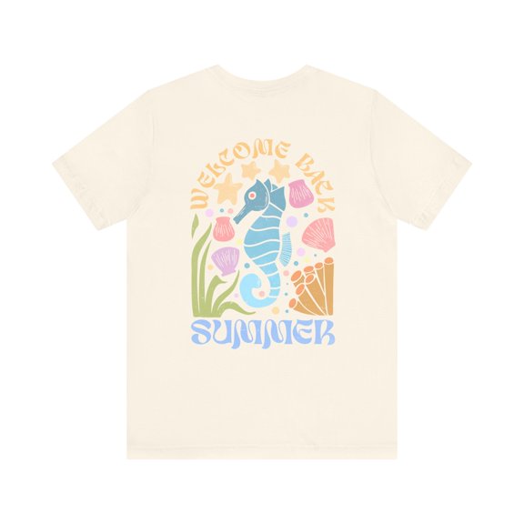 Women's Welcome Back Summer Beach Front/Back Cotton Shirt