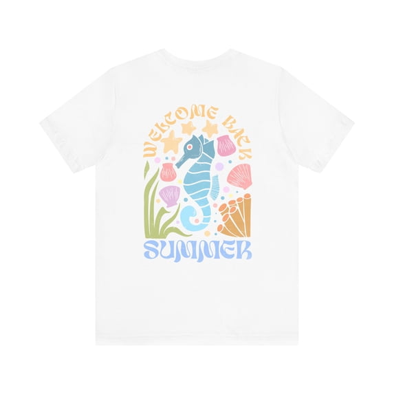 Women's Welcome Back Summer Beach Front/Back Cotton Shirt