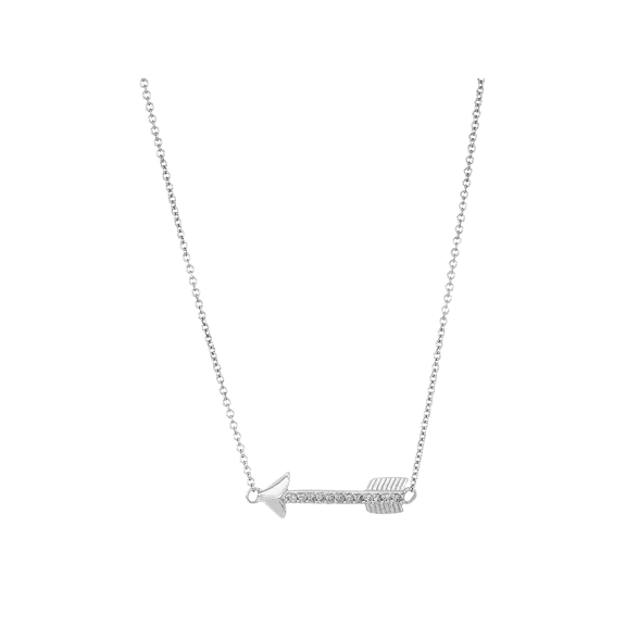 Women's Welry 1/10 cttw Diamond Arrow Pendant Necklace in Sterling Silver, 18"