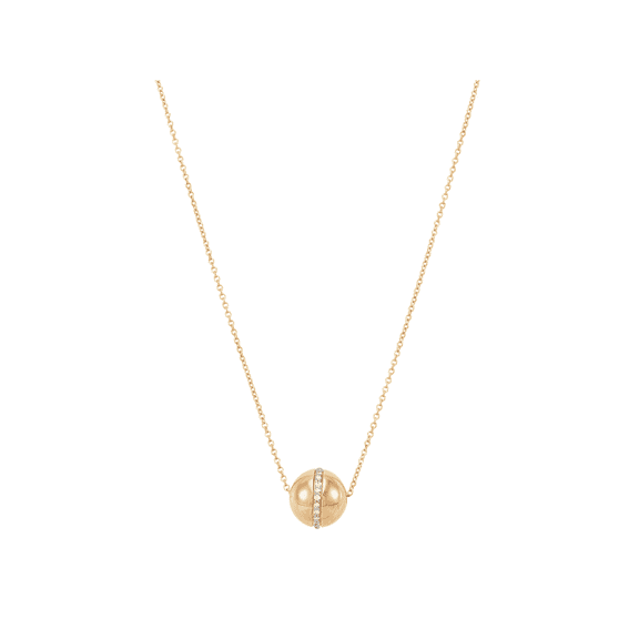 Women's Welry 1/10 cttw Diamond Ball Pendant Necklace in 10kt Yellow Gold, 17"